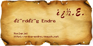 Ördög Endre névjegykártya